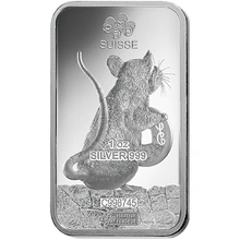 1 troy ounce zilverbaar PAMP - Rat - 2020