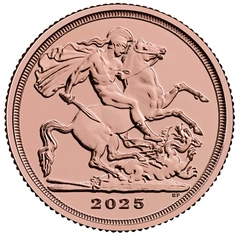 2025 gouden 1/4 Sovereign munt Laatste van het Roségoud
