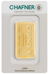 1 troy ounce goudbaar C. Hafner Gemint