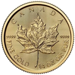 2025 1/4 troy ounce gouden Maple Leaf munt