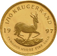 1997 Proof Tenth Ounce Krugerrand - coin only