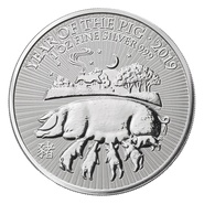 1 troy ounce zilveren Lunar UK munt - Varken - 2019