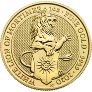 1 troy ounce gouden Queen's Beast - White Lion of Mortimer - 2020