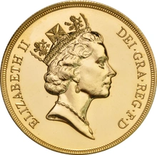 Brilliant Uncirculated Gold 1991 Five Pound Sovereign