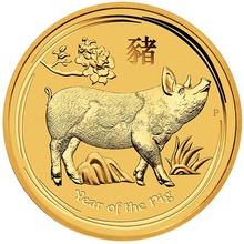 1/4 troy ounce gouden Lunar munt 2019 - Jaar van het varken