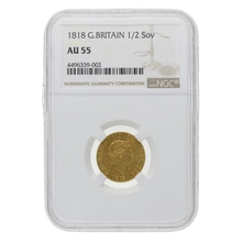 1/2 Gouden Sovereign munt - 1818 George III (gradatie: NGC AU55)