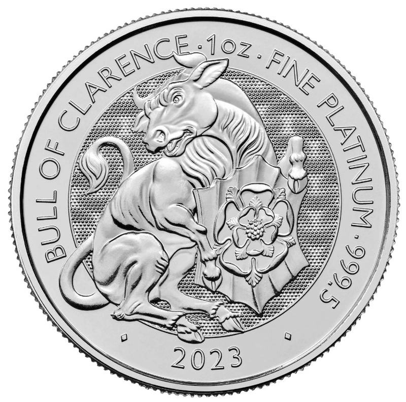 2023 Bull of Clarence - Tudor Beasts 1 Ons Platina Munt