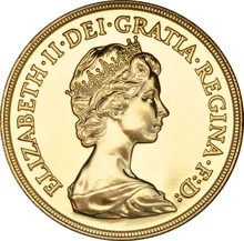 1984 Five Pound Gold Coin (Quintuple Sovereign) Brilliant Uncirculated - no Box or cert