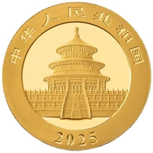 2025 1g Gouden Chinese Panda Munt