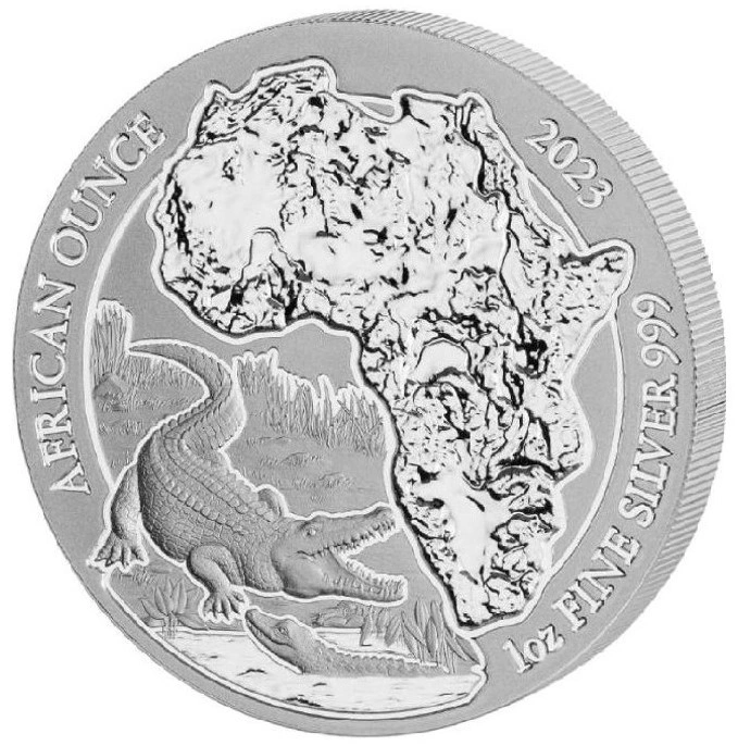 2023 Rwanda Crocodile African 1 Ons Zilver Munt