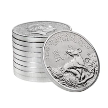1 troy ounce zilveren Lunar UK munt - Rat - 2020