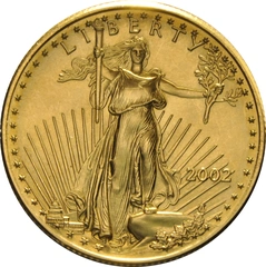 2002 1/2 troy ounce gouden American Eagle munt