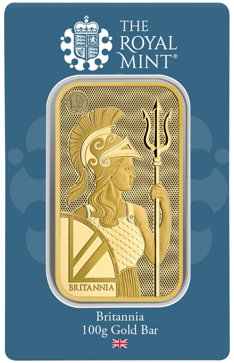 NIEUW 100 Gram goudbaar Britannia