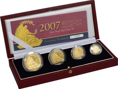 2007 Proof gouden Britannia 4-munten set in doos