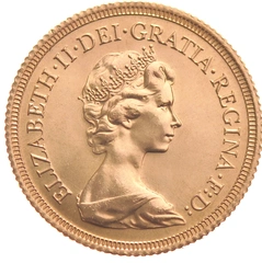 gouden Sovereign munt Elizabeth II Decimaal Portret