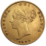 1/2 gouden Sovereign munt - Victoria Young Head (shield back)