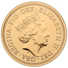 2020 £2 Twee Pond Gouden Munt (Dubbele Sovereign)