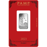 2023 PAMP 10 Gram Year of the Rabbit Zilverbaar