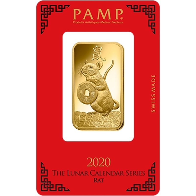 1 troy ounce goudbaar PAMP - Rat - 2020