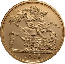 2008 Gold Half Sovereign Elizabeth II Fourth Head