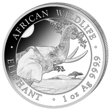 2023 1 Ons African Wildlife Somalische Olifant Zilveren Munt