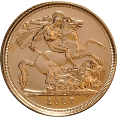 2007 gouden 1/2 Sovereign munt Elizabeth II 4de Portret