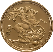 2001 Gold Half Sovereign Elizabeth II Fourth Head - Proof no box