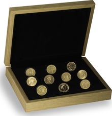 Grote Eiken Geschenkdoos - 10 x Gouden Sovereigns