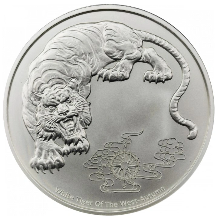 2023 Four Guardians White Tiger 1 Ons Zilver Munt