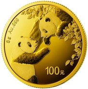 2023 8g Gouden Chinese Panda Munt