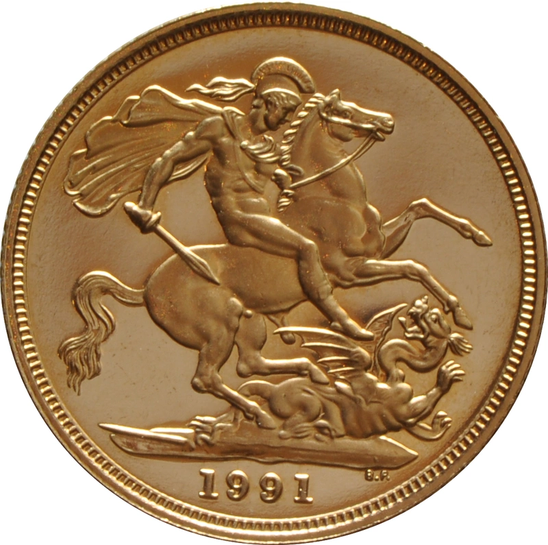 1991 Proof Sovereign Elizabeth Third head No box or certificate