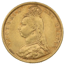 1/2 gouden Sovereign munt -Victoria jubileum portret - 1890
