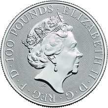 1oz Platinum Coin, The Red Dragon - Queens Beast