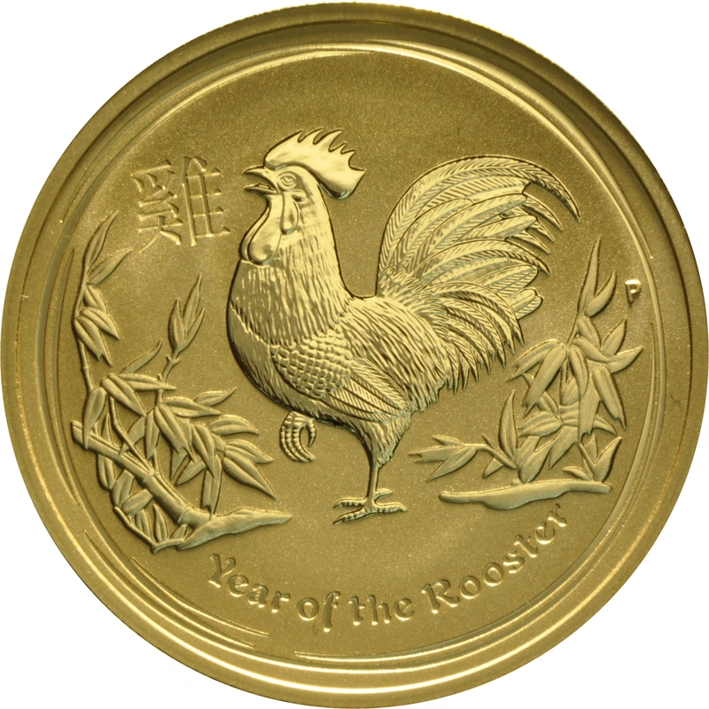 2017 Year of the Rooster Gold Coin 1oz Perth Mint Australian Lunar Series