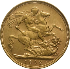 1908 gouden Sovereign munt Edward VII Sydney