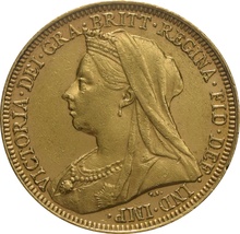 1895 Gold Sovereign - Victoria Old Head - London