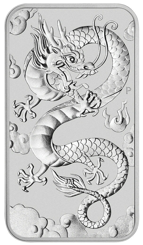 1 troy ounce zilveren Dragon Rectangular munt - 2019