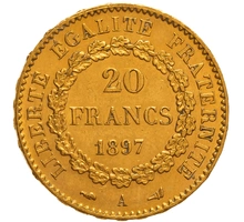 1897 20 French Francs - Guardian Angel - A
