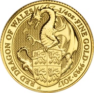 1/4oz Gold Coin, The Red Dragon - Queen's Beast