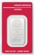 Argor-Heraeus 20 Gram Zilveren Baar