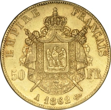 50 French Francs Napoleon III Laureate Head