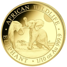 2024 1/10oz Somalische Olifant Gouden Munt