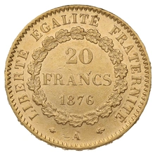 1876 20 Franse Francs - Guardian Angel - A