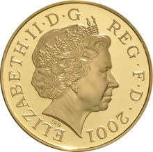 2001 - Gold Five Pound Proof Coin, 100th Victoria Anniversary