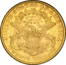 1892 gouden American Double Eagle (20 Dollar) munt Liberty Head San Francisco