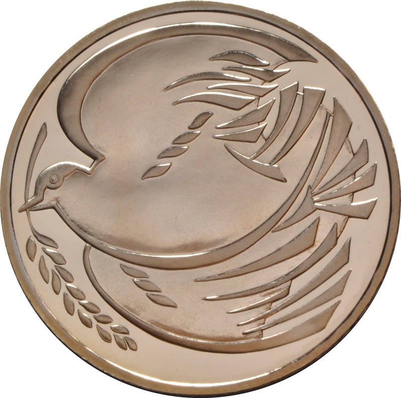1995 Two Pound Proof Gold Coin:  Peace Dove WWII