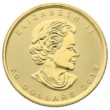 1/2 troy ounce gouden Maple Leaf munt - 2019