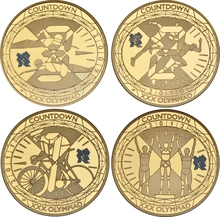 Countdown to London 2012 Gold Proof £5 four coin set