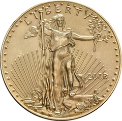 2008 1 troy ounce gouden American Eagle munt