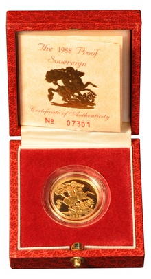 Gold Proof 1988 Sovereign Boxed